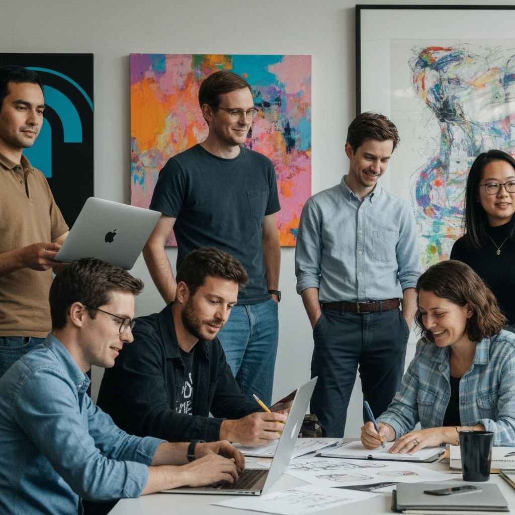 Team collaboration in modern office